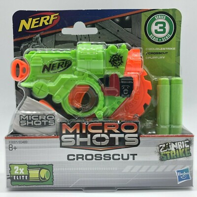 NERF MicroShots Crosscut Zombie Strike E3001 Mini Blaster 2 Darts Hasbro Neu OVP