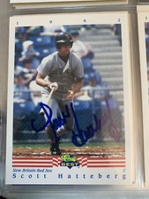 Lot of 4 Scott Hatteberg baseball cards.  1 card autographed.