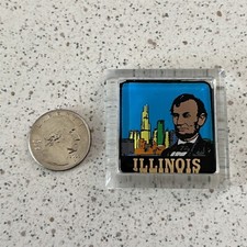 Illinois Souvenir Refrigerator Magnet Lincoln Downtown Sears Tower #46034