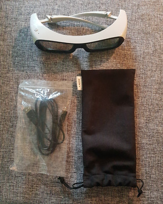 Sony TDG-BR250B 3D-Active Shutter Brille (Bügel, USB 2.0) schwarz/weiß