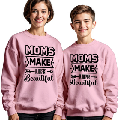 Damen und Kinder Mütter machen das Leben schön Muttertag Sweatshirt Pullover lustig #MD
