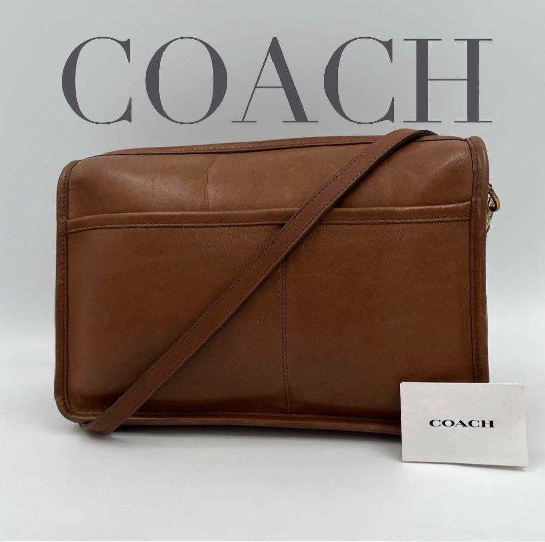 Vintage Old Coach Shoulder Bag Thick Leather Brown Women's Vintage Old Coach Shoulder Bag Thick Leather Brown Women's