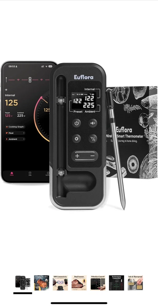 Wireless Meat Thermometer with Digital Meat Probe