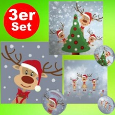 3er Set Zauberhandtuch Magisches Handtuch Waschlappen Weihnachten Rentier