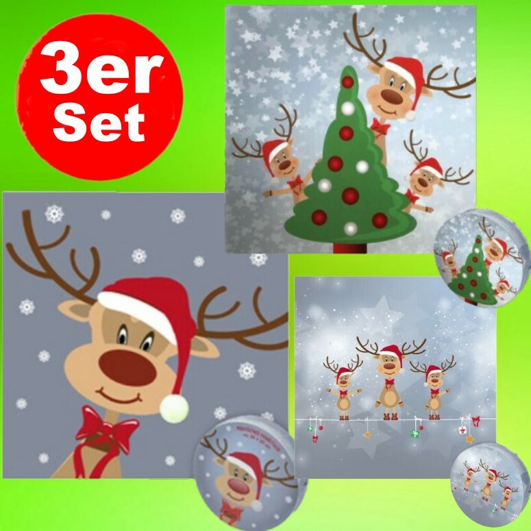 3er Set Zauberhandtuch Magisches Handtuch Waschlappen Weihnachten Rentier