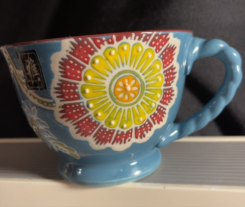 Yokohama Studio Miyabi erhöhte Punkte & gedrehter Griff blau Keramik Teetasse Becher - Bild 4 von 6