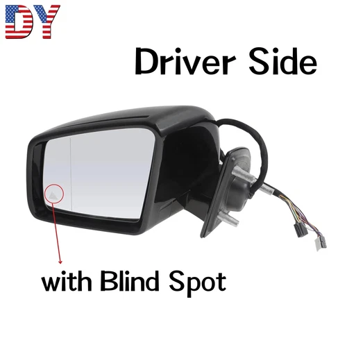 Black Driver Side Mirror W/Blind Spot for 2011-2012 Mercedes Benz ML350
