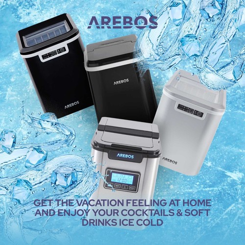 AREBOS Máquina de hielo en cubitos 1,1 L Fabricador de cubitos de hielo 12 Kg - Imagen 14 de 15