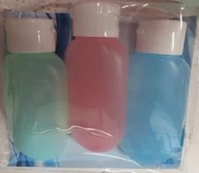 Cosmetics Travel Container Bottle Kit Portable Cream Shampoo Set 3 Pack #G14874