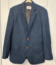 Set blazer e gilet uomo Empire Outlet taglia 40S blu a quadri misto lana classico 