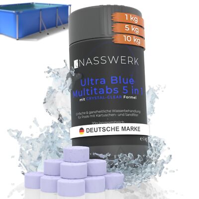 Chlor-Tabletten Pool 20g für Whirlpool Multitabs 5 in 1 Total perfect blue Tabs