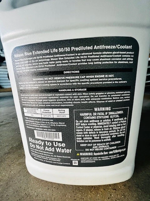(2) Nuevo refrigerante genuino Nissan vida extendida azul 1 galón OE 999MPL25500P Foto 4 de 4