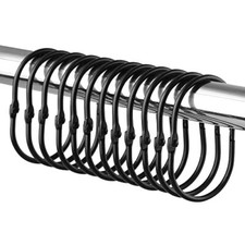 12 Pack Shower Curtain Hooks, Rustproof Decorative Shower Curtain Rings Metal
