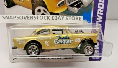2013 HOT WHEELS GOLD 1955 CHEVY BEL AIR GASSER, AMERICAN TURBO, HW