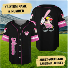 Animated Pink Mouse 3D Baseball Jersey Shirt HALLOWEEN GIFT CHRISTMAS GIFT