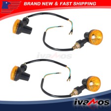 For Yamaha Kawasaki Honda 4X Motorcycle Turn Signals Blinker Light Black Amber