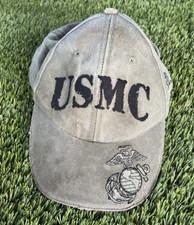 USMC Marine Corps Vintage Hat Eagle Crest Cap One Size Adjustable Strap