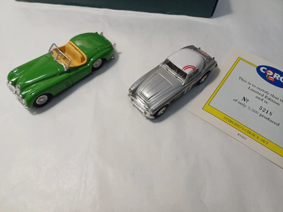 Corgi 97681 Stirling's Choice 2 Pce Set Jaguar XK120 & Austin Healey 3000 - Image 2 of 4