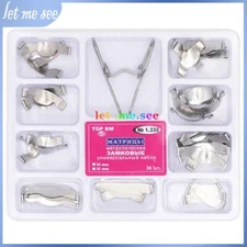 TOR BM Dental Saddle Contoured Metal Matrices Matrix Bands 36pcs with Springclip