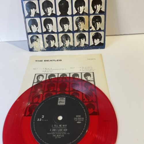 Beatles Japan EP Odeon EAS-30018 Extracts From A Hard Day's Night RED VINYL - Picture 4 of 4