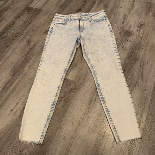 Old Navy Jeans Womens 6 Rockstar Super Skinny Light Blue Denim Raw Hem - Afbeelding 1 van 6
