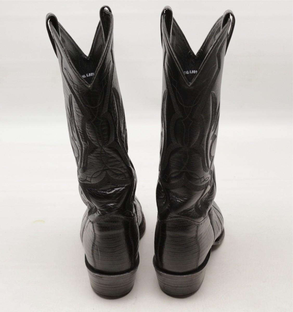 Justin 8105 Teju Lizard Cowboy Boots Mens 10.5 E Black  display picture 3
