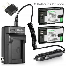 Kastar Battery 2-Pack  Charger for Canon LP-E6 LP-E6N EOS 6D Mark II, 7D SV M2