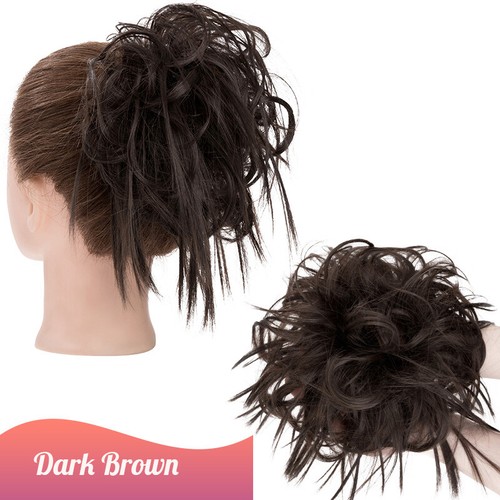 UK.LARGE Curly Messy Bun Hair Piece Scrunchie Thick Hair Updo Extension as Human - Picture 26 of 81