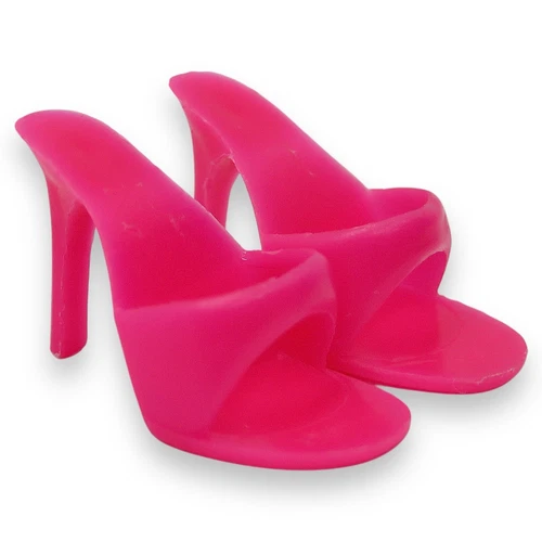 Vtg Barbie 1960s Fuchsia Pink Open Toe Mules Mattel Japan Shoes Accessories Mint
