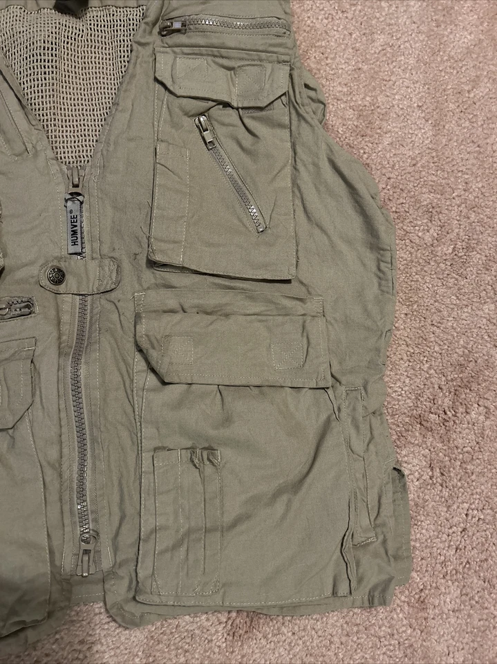 Humvee Adventure Gear Vest Safari Fishing Photography Hunting Tan Men's Size M - Image 3 of 4