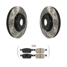 Front Brake Rotors and Pads Kit for 2011-16 Ford Focus 5Lug, OE4SO Coated