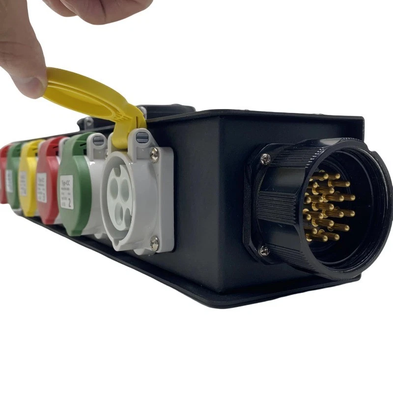 Caja de distribución de energía para escenario 19 pines entrada Socapex 6 canales 16A salidas CEE Foto 3 de 4