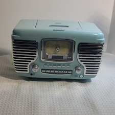 Crosley CR115A Light Blue CD Player AM/FM Radio Alarm Clock Stereo
