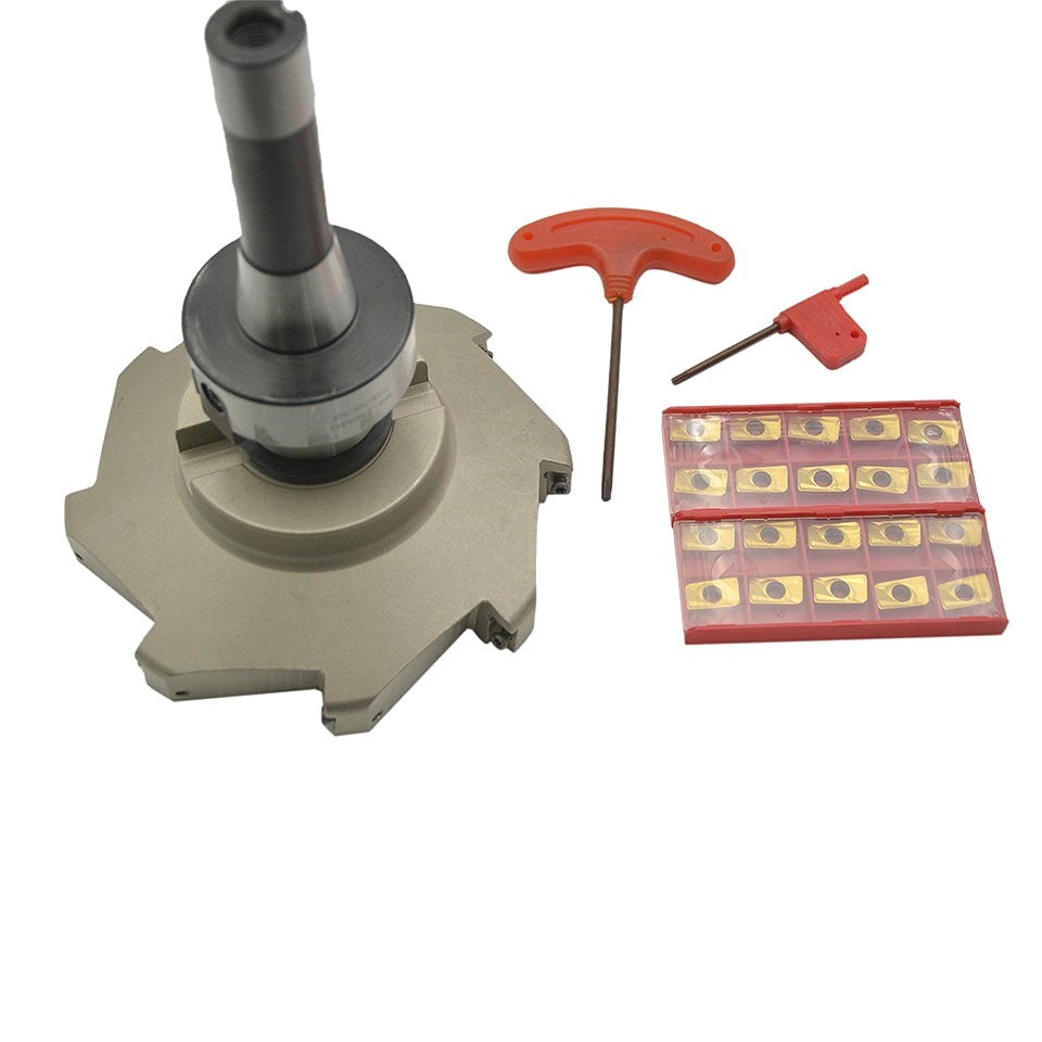 6.3" 90 Degree Indexable Face Shell Mill Cutter, R8 Arbor with APMT1604 Insert