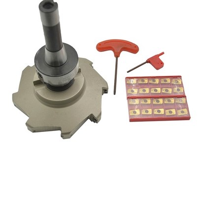 6.3'' 90 Degree Indexable Face Shell Mill Cutter, R8 Arbor with APMT1604 Insert