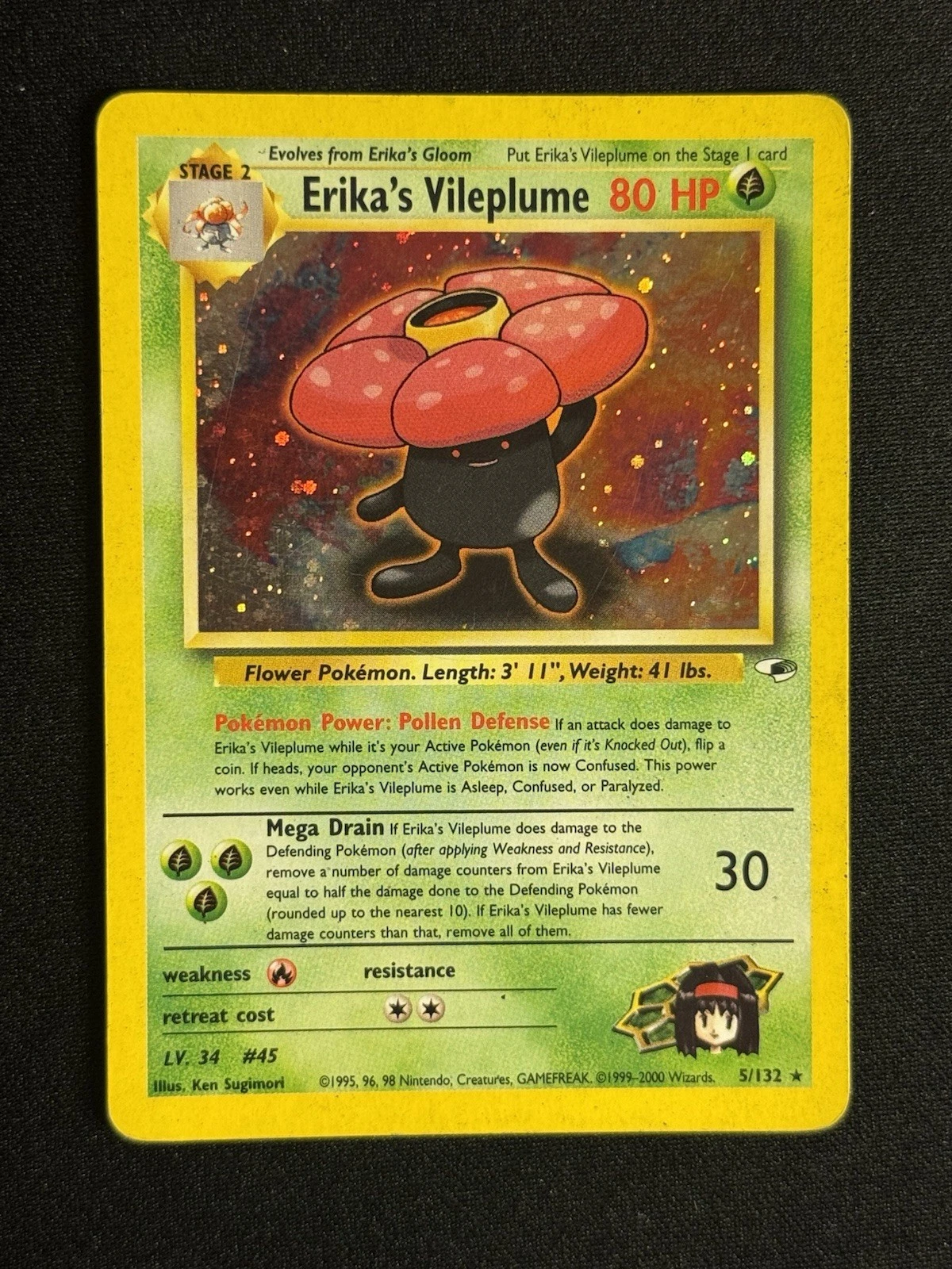 Pokemon TCG Gym Heroes Erika's Vileplume 5/132 Holo Rare Vintage Card