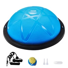 VEVOR 23" Half Exercise Ball Trainer Yoga Balance Stability Ball Resistance Band