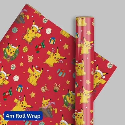 DANILO PROMOTIONS LTD Pokemon Christmas Wrapping Paper 4m Roll