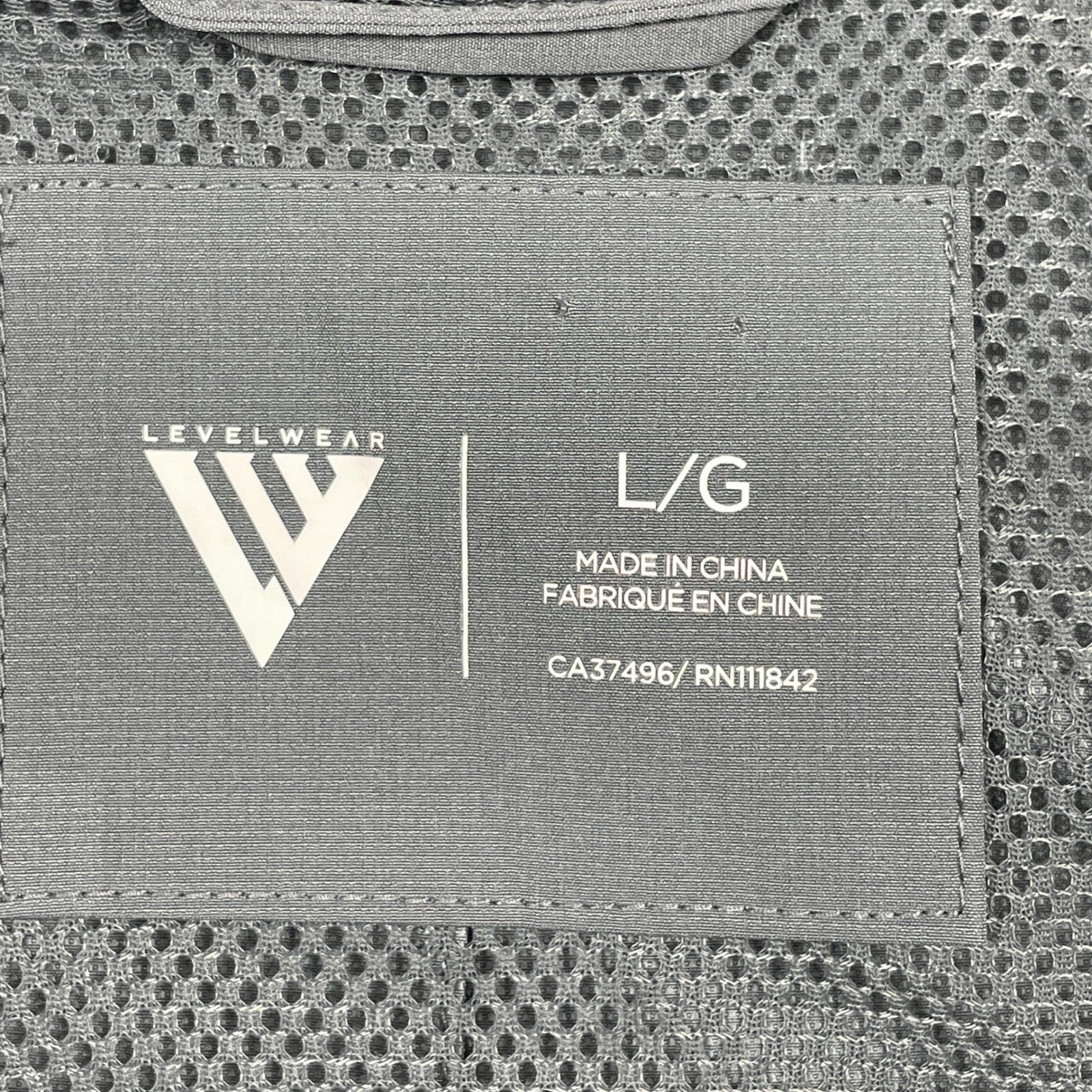 Levelwear Mens Gray Whale Gin Logo Lightweight Zip Up Vented Activewear Jacket L