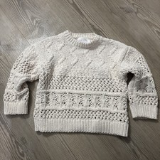 Zara Kids Openwork Cable Knit Cream Sweater. Size 6-7