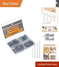 Professional Grade Nail Assortment - 600 Silver Nails, 4 Sizes for All Projects