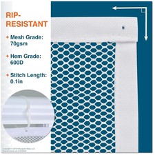 10ft x 3ft Baby Safety Net - Stair Banister Guard in Pearl White