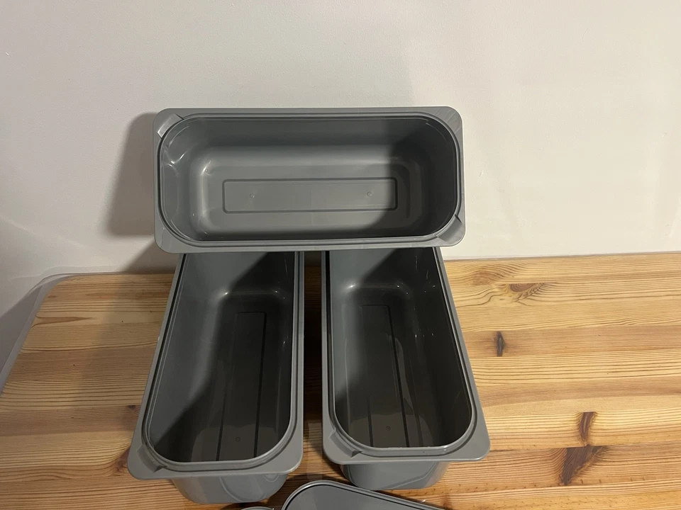 Set of 3 for £5    5L Food Grade Plastic tubs Containers Airtight Lids. USED VGC - Image 4 of 4