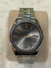 Casio MTP-1302D-1A2VDF (A487) Men's Black Dial Steel Watch Slightly Used A487