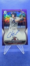 2023 Bowman Draft - Chrome Auto Christian Knapczyk Purple Refractor # 102/250 