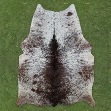 Hair on Cowhide Rug Real Cow Leather Skin Floor Carpet Natural Rug 69x60" CC1309