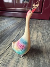 Vintage Celluloid Goose With Metal Feet 5"