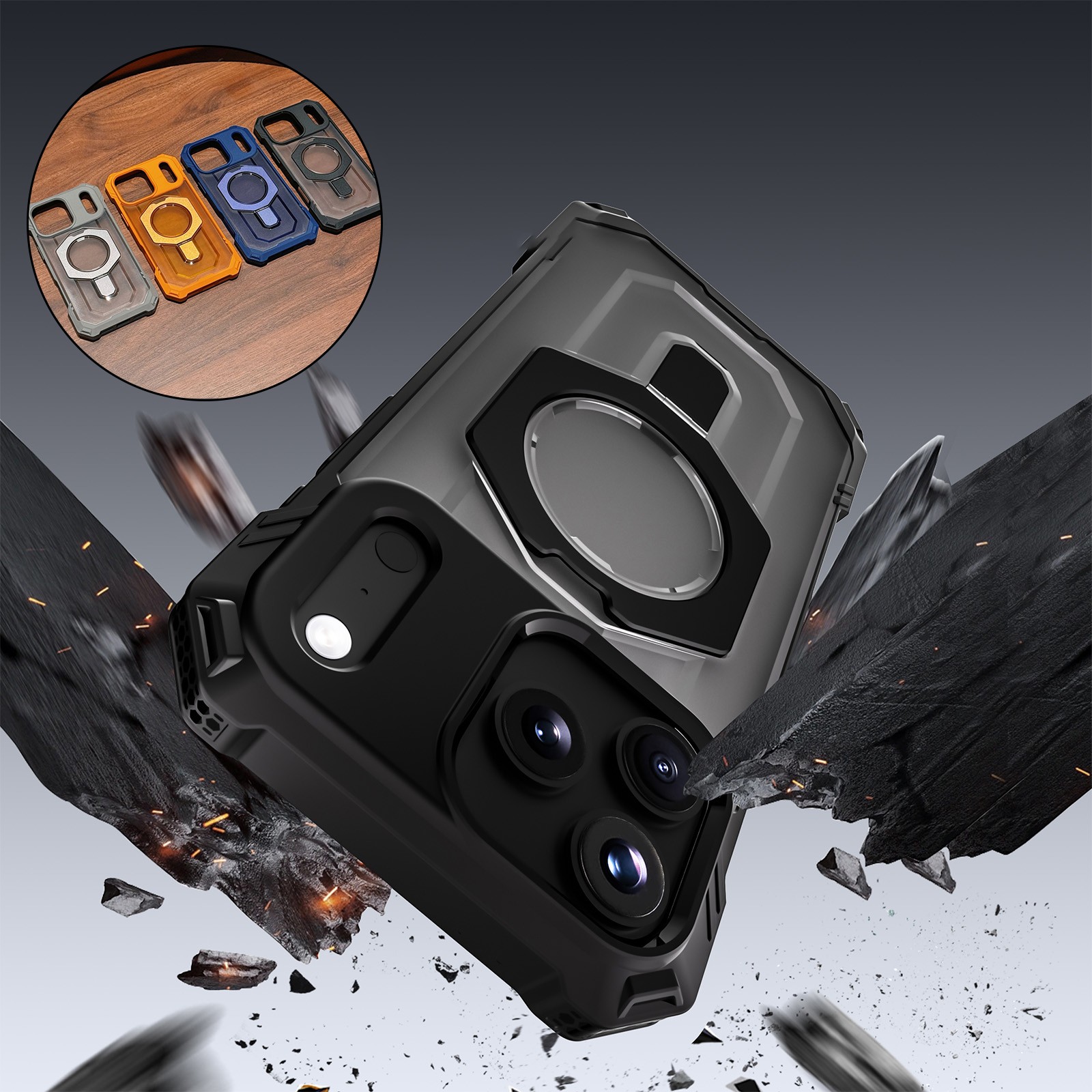 For iPhone 17 Pro Max 16 Mag Safe Magnetic Case Military Ring Kickstand Cover