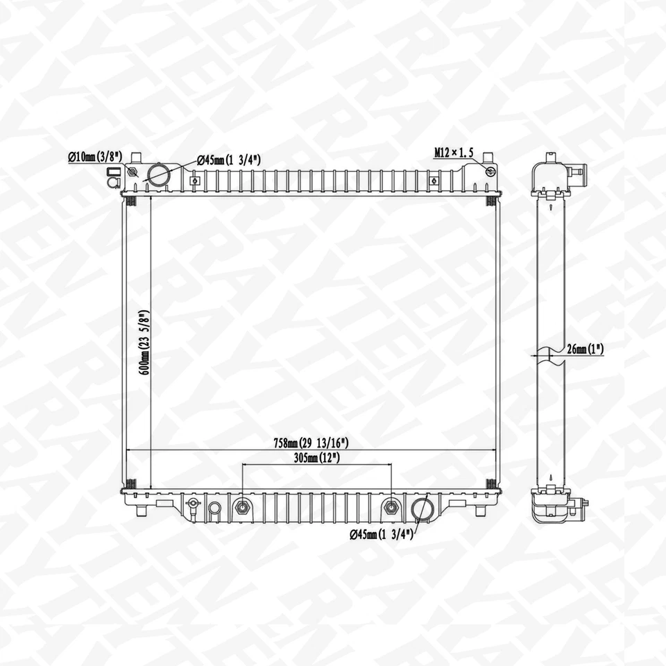 Radiator for 2003-2014 Ford E-150 E-250 1997-02 E-150 Econoline E-250 Econoline - Image 2 of 4