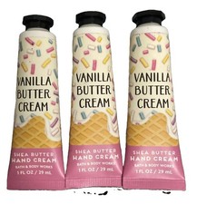 3 Bath Body Works VANILLA BUTTER CREAM Fragrance Hand Cream 1 Oz-New